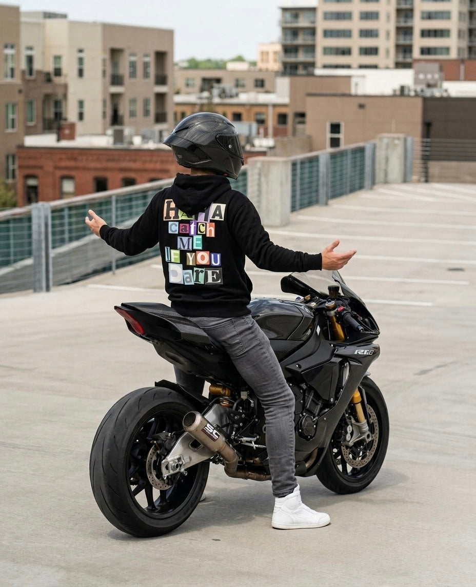 Biker Hoodie | CATCH ME IF YOU DARE